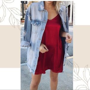 NWT Love Riche Red Criss Cross Back Slip Dress